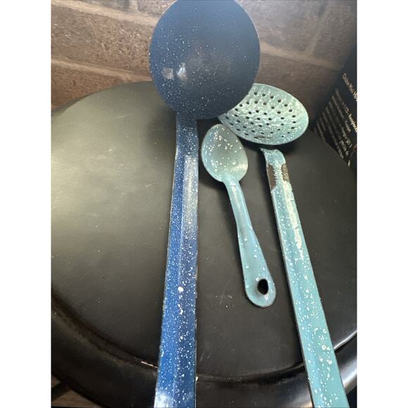 Antique Primitive Soup Food Ladle And Strainer Farm House Kitchen Decor Cooking - Picture 8 of 8